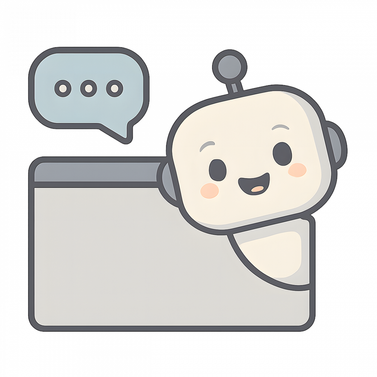 ai generated, chat bot, icon, robot, assistant, bubble, message, window, smile, antenna, support, help, technology, avatar, interface, communication, cartoon, bot, digital
